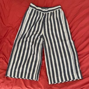 Madewell striped linen/cotton culottes